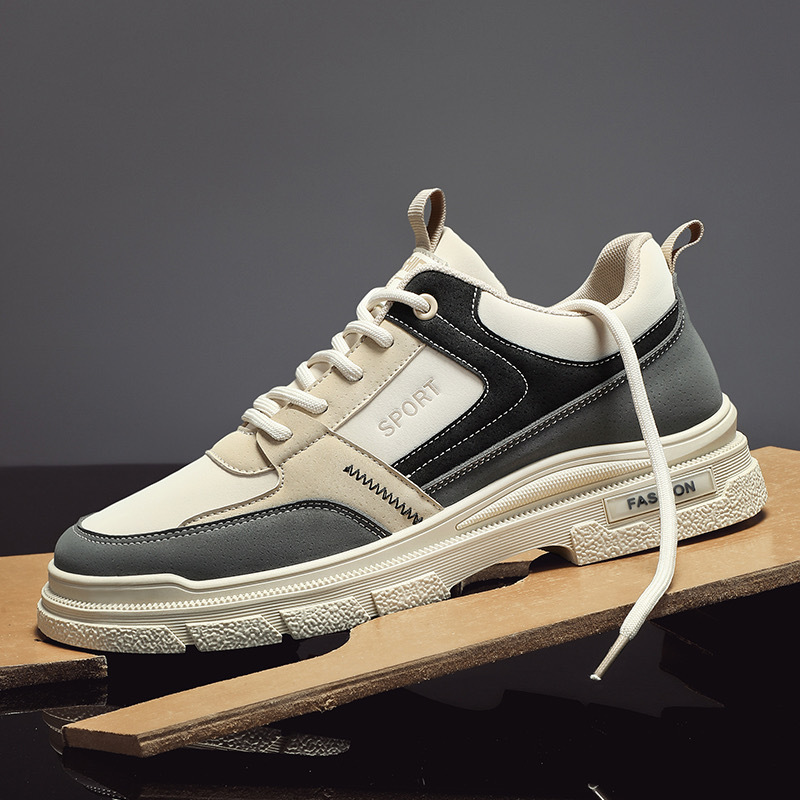 男鞋20264年夏季透气新款潮流百搭休闲板鞋男款低帮工装皮面马丁靴