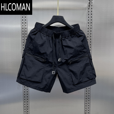 HLCOMAN日系复古多口袋工装短裤男士潮牌夏季薄款宽松直筒休闲外穿五分裤