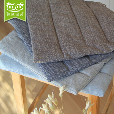 日式薄款纯色简约棉麻布艺餐椅垫办公室椅子坐垫电脑椅榻榻米座垫