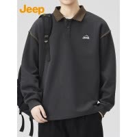 Jeep吉普覆古长袖t恤男士2025年新款秋季潮牌痞帅休闲Polo卫衣男