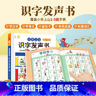 [2024最新款旗舰版]小羊上山识字发声书 [正版]充电版小羊上山图书早教英语启蒙手指点读发声书 宝宝情景认知触摸有声读