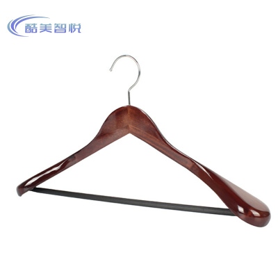 酷美智悦 荷木衣架复古色圆杆宽肩44.5*5.5cm KM-BH135 个