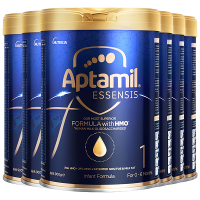 [6罐装]Aptamil香港原装进口爱他美奇迹蓝罐1段0-6个月HMO婴幼儿配方奶粉900g