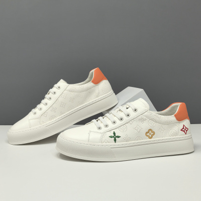 真皮板鞋男款潮流百搭欧洲站男鞋头层牛皮小白鞋轻奢一脚蹬懒人鞋