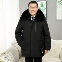 JPDUN吉普盾冬装可脱卸羽绒服男中长款爸爸装中老年外套