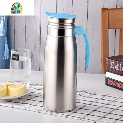 不锈钢冷水果汁壶凉水壶啤酒咖啡壶家用餐厅加厚大容量水壶家用 FENGHOU 橙色手把