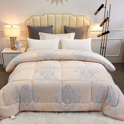 雅鹿家居 秋冬被子 清新优雅冬被1.8米床双人被 加厚磨毛纤维被子