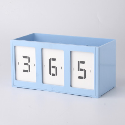 高考倒计时笔筒可爱时尚创意桌面多功能收纳盒笔桶学生中考创意笔筒文具收纳盒桌面北欧个性三维工匠蓝色倒计时笔筒