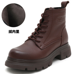 真皮英伦风复古马丁靴25秋冬季新款厚底软底时尚百搭短靴复古女鞋