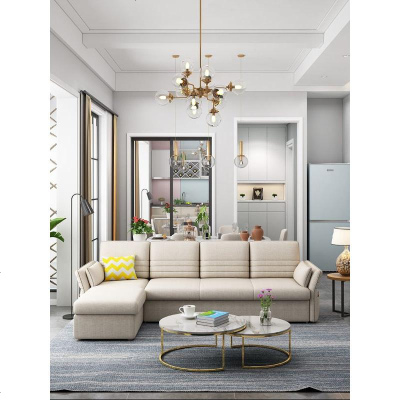 沙发床可折叠双人两用多功能小户型网红客厅坐卧推拉单三人带收纳