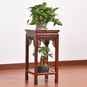 绿萝花架实木中式客厅阳台榆木木制红木质花架子多层室内花盆架子