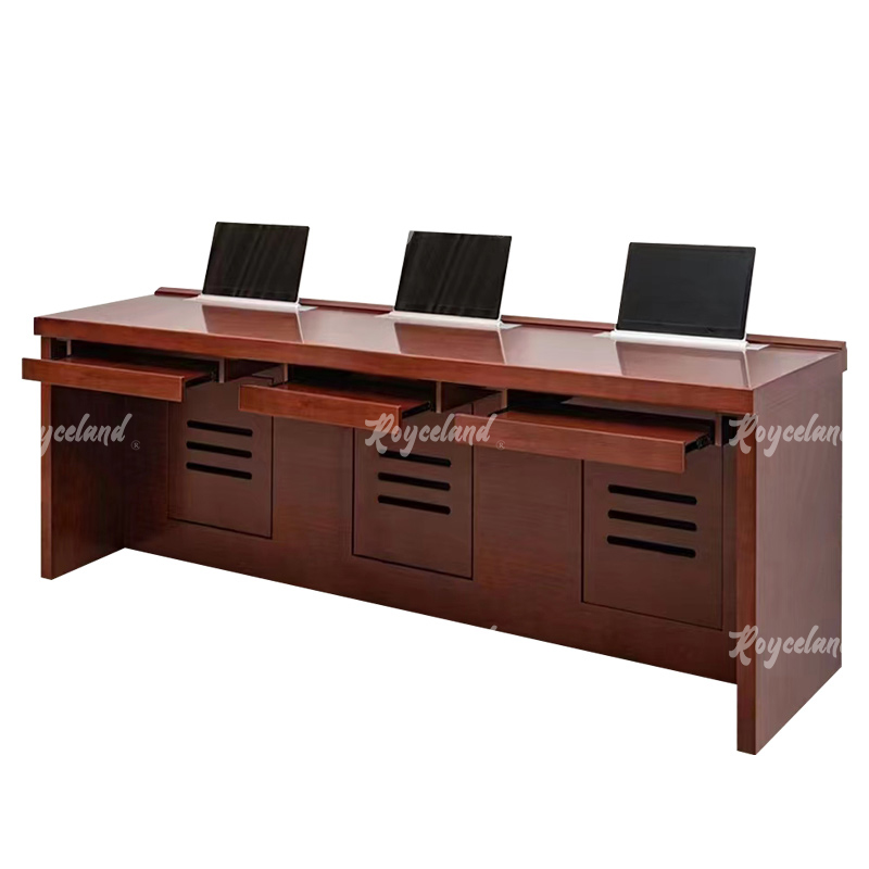 洛诗莲 (RoyceLand) 升降电脑桌多媒体办公桌会议培训桌 2.4米三人位