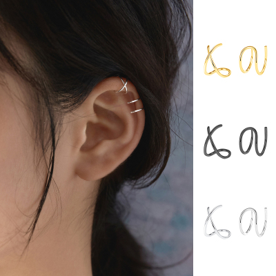 无耳洞交叉耳夹925纯银耳饰男女适用耳环送女朋友老婆情人节七夕生日礼物