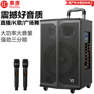 惠度(HuiDu)T-15L专业十五寸大功率大声压户外拉杆音响带电池话筒(销售单位:台)