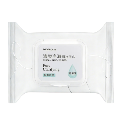 屈臣氏清颜净澈卸妆湿巾30片便携式卸妆湿纸巾不刺激官方正品推荐