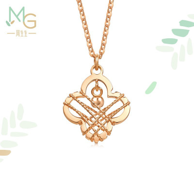 周生生(CHOWSANGSANG)18K红色黄金薄荷系列四叶草项链92264N定价47厘米