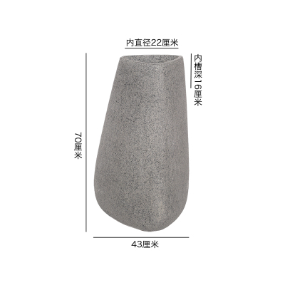 北欧客厅落地玻璃钢大花盆摆件大号户外大型植物特大号中款仿石头色打孔请备注大