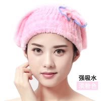 2条装浴帽干发帽女长发吸水毛巾干发巾加厚可爱擦头发速干包头巾 三维工匠 [加厚款]紫色1条装