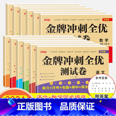 语文+数学 一年级上 [正版]新款小学语文月考辅导测试卷1-6年级人教版上下册语文数学同步全套期中全优冲刺考试卷一二三四