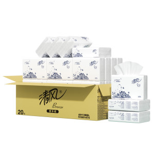 清风擦手纸1层200抽*20包A913BBL