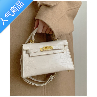 FENGHOUsheldon二代mini软皮鳄鱼纹凯莉包手提斜挎小包女包2021新款潮女斜挎包