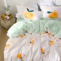 家柏饰(CORATED)四件套全棉全棉床上用品简约床单被套INS风气泡桃子T