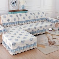 美帮汇沙发垫四季通用坐垫靠背垫北欧简约布艺沙发套罩防滑全包盖布 霓裳蓝 110*180