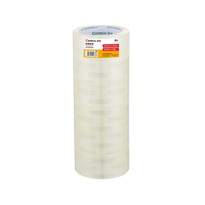 齐心 JP4508-6 封箱胶带45mm*80y*45um(6卷/筒) 透明 1筒装
