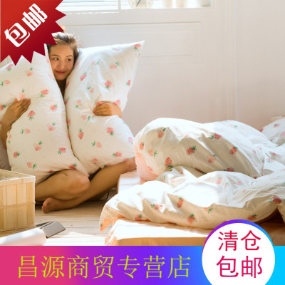 草莓自然田园系列超美小碎花纯棉全棉床单床笠床上用品四件套