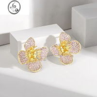 JiMi轻奢高端设计感花朵耳钉夏季女新款潮气质韩国网红高级耳饰耳坠