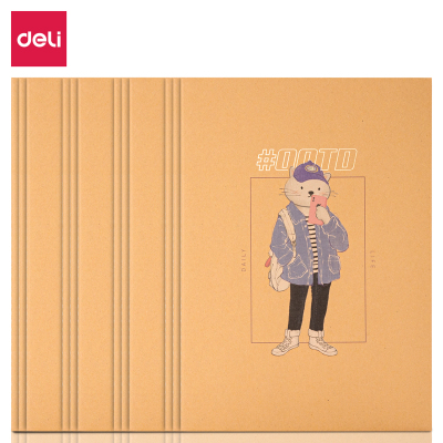 得力deli笔记本子/记事本4本装酷玩族文具缝线本B5学生用韩国简约清新可爱日记本横条软面抄办公文具苏宁自营-