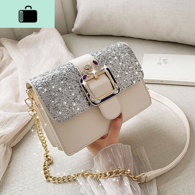 包包女2019新款潮单肩包女韩版百搭简约斜挎女学生链条小方包女包NEW LAKE女士单肩包