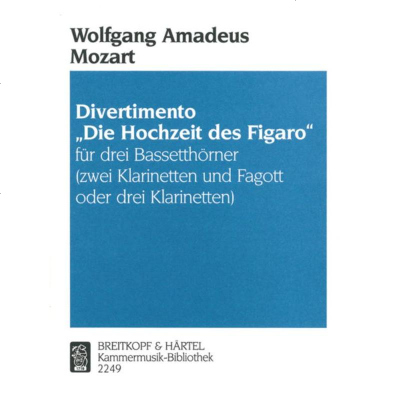 大熊乐谱书莫扎特嬉游曲费加罗的婚礼两支单簧管和巴松管或三支单簧管MozartDivertimentoT