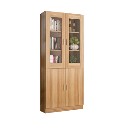 易企采 两门文件柜带锁玻璃门档案资料收纳柜