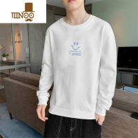 YANXU卫衣男2023新款潮流男士长袖体恤青少年秋装无帽上衣打底衫