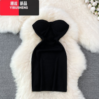 YIBUSHENG2024季新款欧洲站辣妹性感露背无袖抹胸修身显瘦短款包臀连衣裙