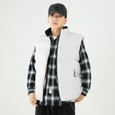 马甲男秋冬季立领棉马甲坎肩工装马夹男休闲百搭潮牌青少年外套男