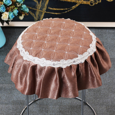 圆凳子套罩布艺小圆形坐垫防滑通用绑带板凳垫家用直径30座套