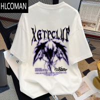 HLCOMAN美式高街短袖t恤男女夏季oversize恐龙设计感印花宽松小众衣