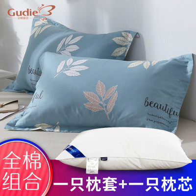 谷蝶ins风全棉枕头加纯棉枕套单只装单人学生酒店成人枕芯套装一对拍2
