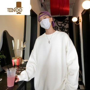 YANXU灰色毛衣男士款日系复古慵懒风套头上衣服宽松潮牌打底针织衫