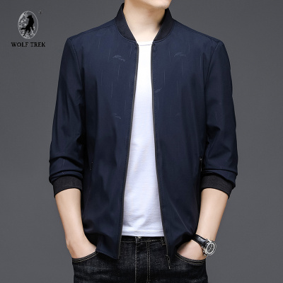七匹狼国际公司授权WOLFTREK-夹克衫中青年男士外穿免烫长袖外套2021新款拉链百搭春秋季休闲上衣