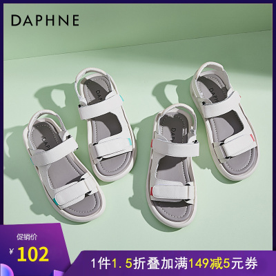 达芙妮罗马凉鞋女夏平底2021年新款运动休闲软底沙滩鞋厚底女鞋子422103505