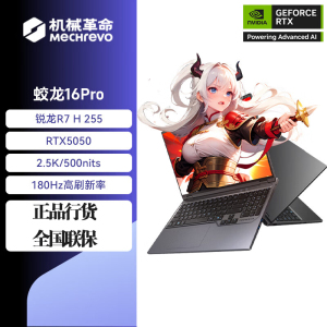 机械革命(MECHREVO)蛟龙16Pro 潮玩版 2025款 16英寸旗舰游戏本 强芯学生设计笔记本电脑 定制 锐龙R7H 255 RTX5050 64G 1T 2.5K 灰
