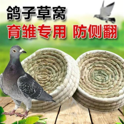鸽子窝草编草窝法耐(FANAI)信鸽巢盆下蛋小鸽子窝玉米皮稻草油草鸽窝鸽子用品