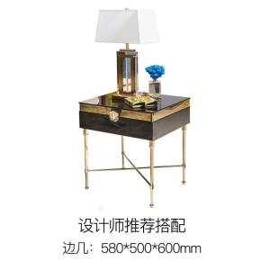 森美人不锈钢边几角几轻奢后现代简约沙发边桌金属正方形小茶几客厅家具