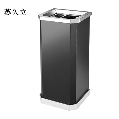 苏久立不锈钢垃圾桶烟蒂柱灭烟桶带烟灰缸室外电梯口立式黑色靠墙氏上开口