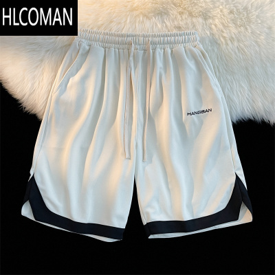 HLCOMAN美式高街刺绣运动短裤男生夏季宽松百搭五分裤青少年篮球休闲中裤