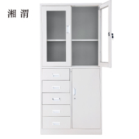 湘渭钢制文件柜档案柜财务凭证柜带锁储物柜铁皮柜书柜偏五斗文件柜