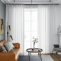 添福运 窗帘纱帘透光不透人纱飘窗白纱阳台纱客厅卧室半遮光窗纱白色遮光窗帘北欧简约现代挂钩打孔窗帘飘窗客厅帘子窗帘轻奢窗纱